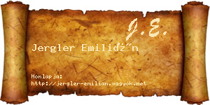 Jergler Emilián névjegykártya